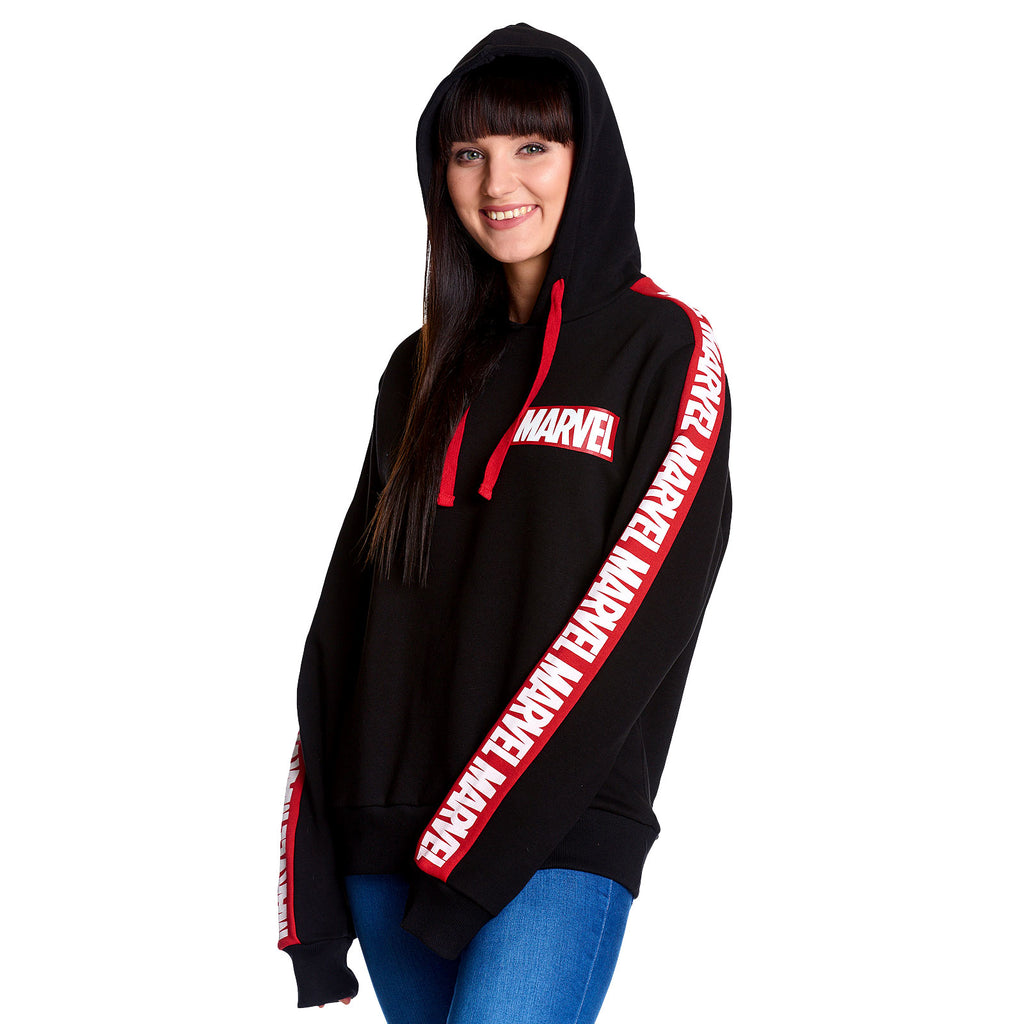 Productafbeelding Marvel - Logo Hoodie met mouwprint zwart