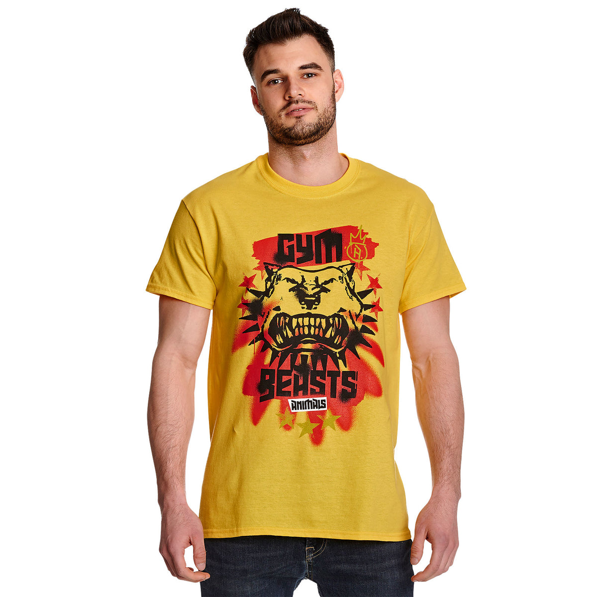 Productafbeelding Cyberpunk 2077 - Gym Beasts T-shirt geel