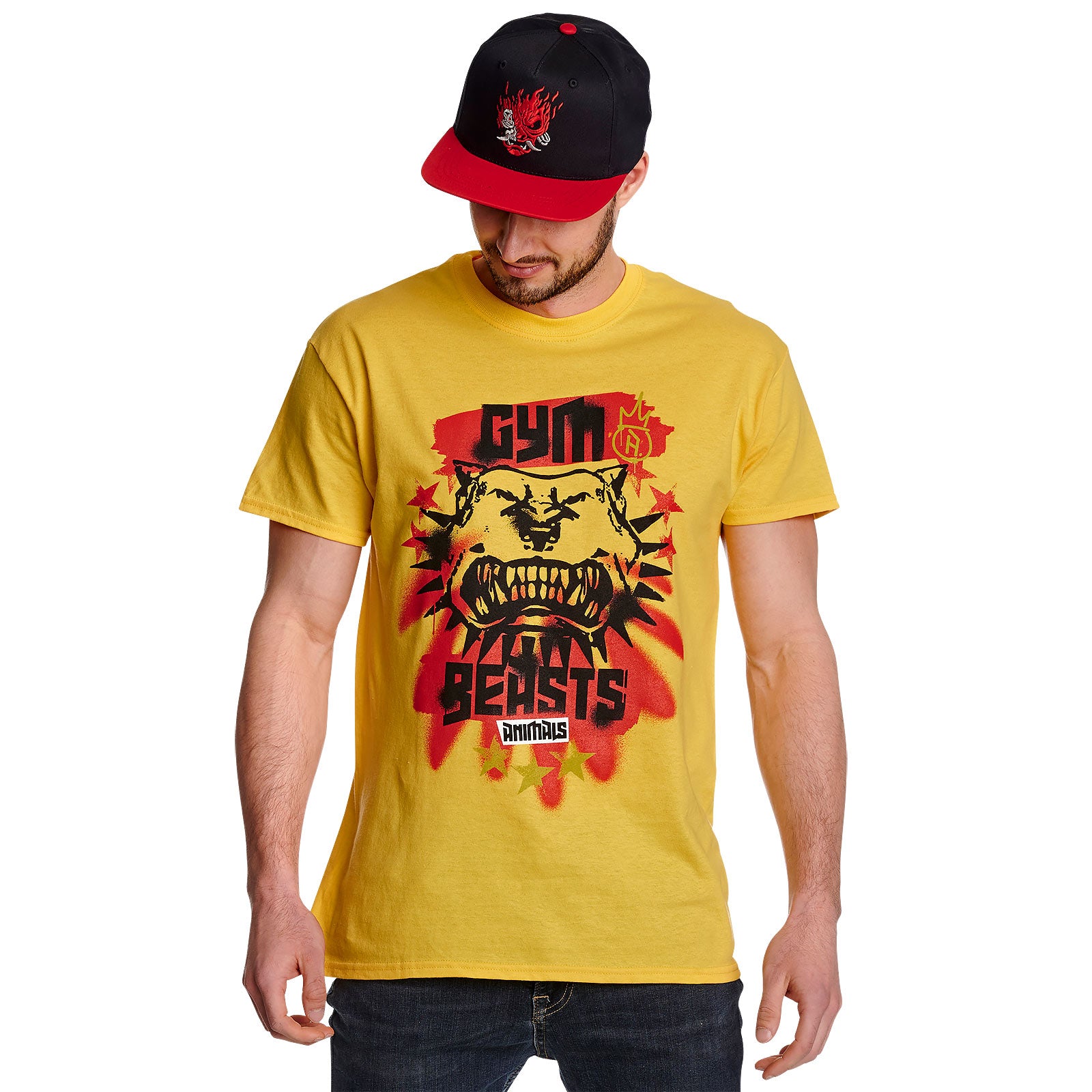 Productafbeelding Cyberpunk 2077 - Gym Beasts T-shirt geel