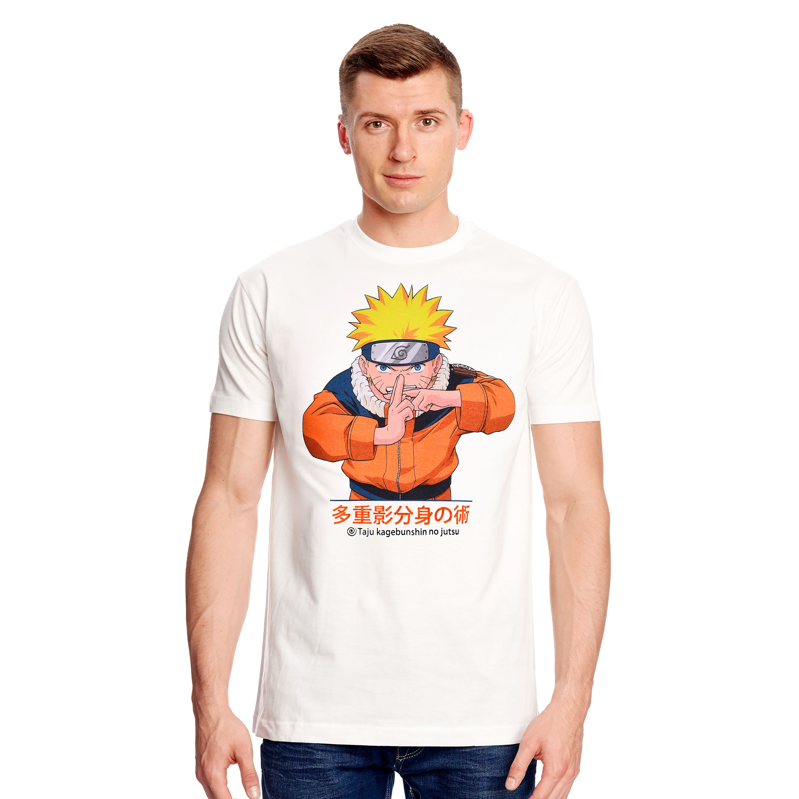 Productafbeelding Naruto Uzumaki Kage Bunshin no Jutsu T-shirt wit