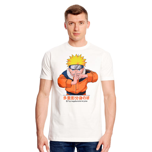 Productafbeelding Naruto Uzumaki Kage Bunshin no Jutsu T-shirt wit