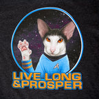 Productafbeelding Star Trek - Cat Spock Live Long and Prosper T-shirt grijs