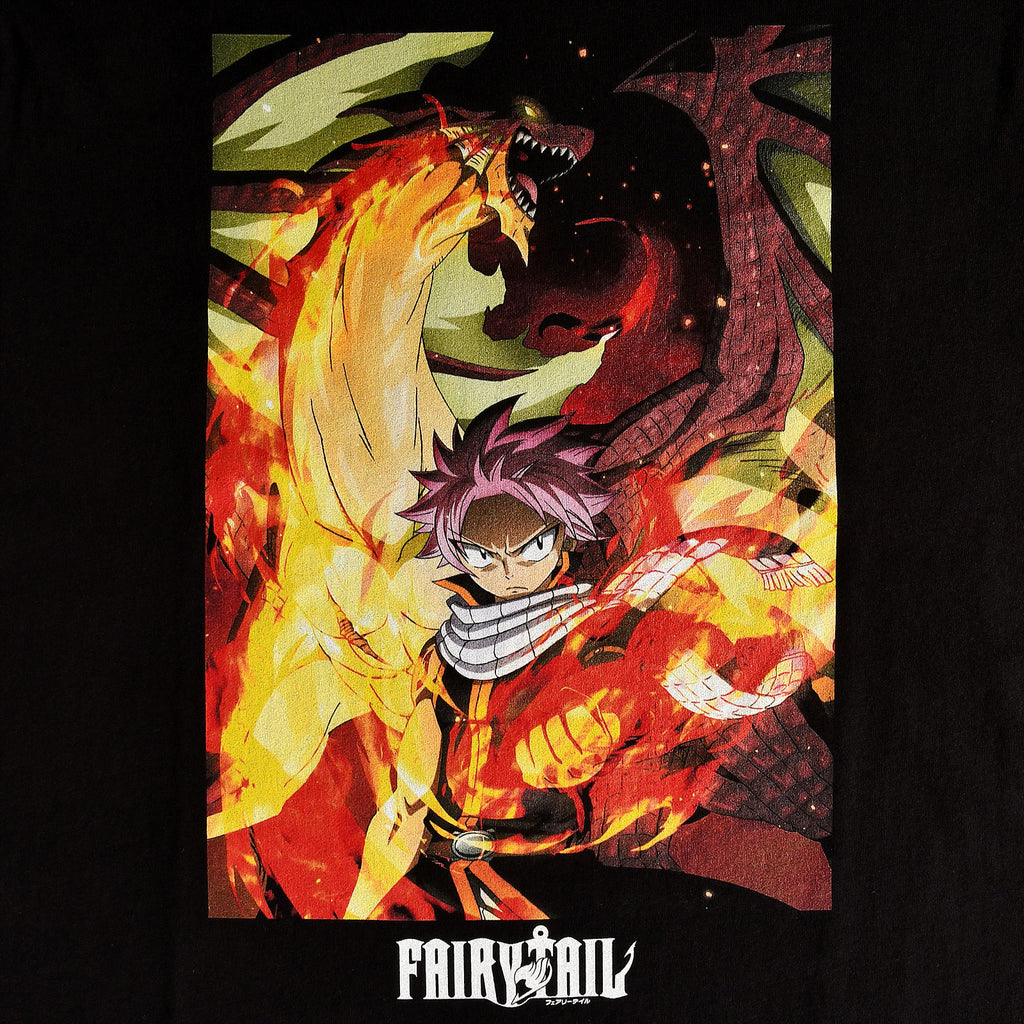 Productafbeelding Fairy Tail - Natsu met Igneel T-shirt zwart