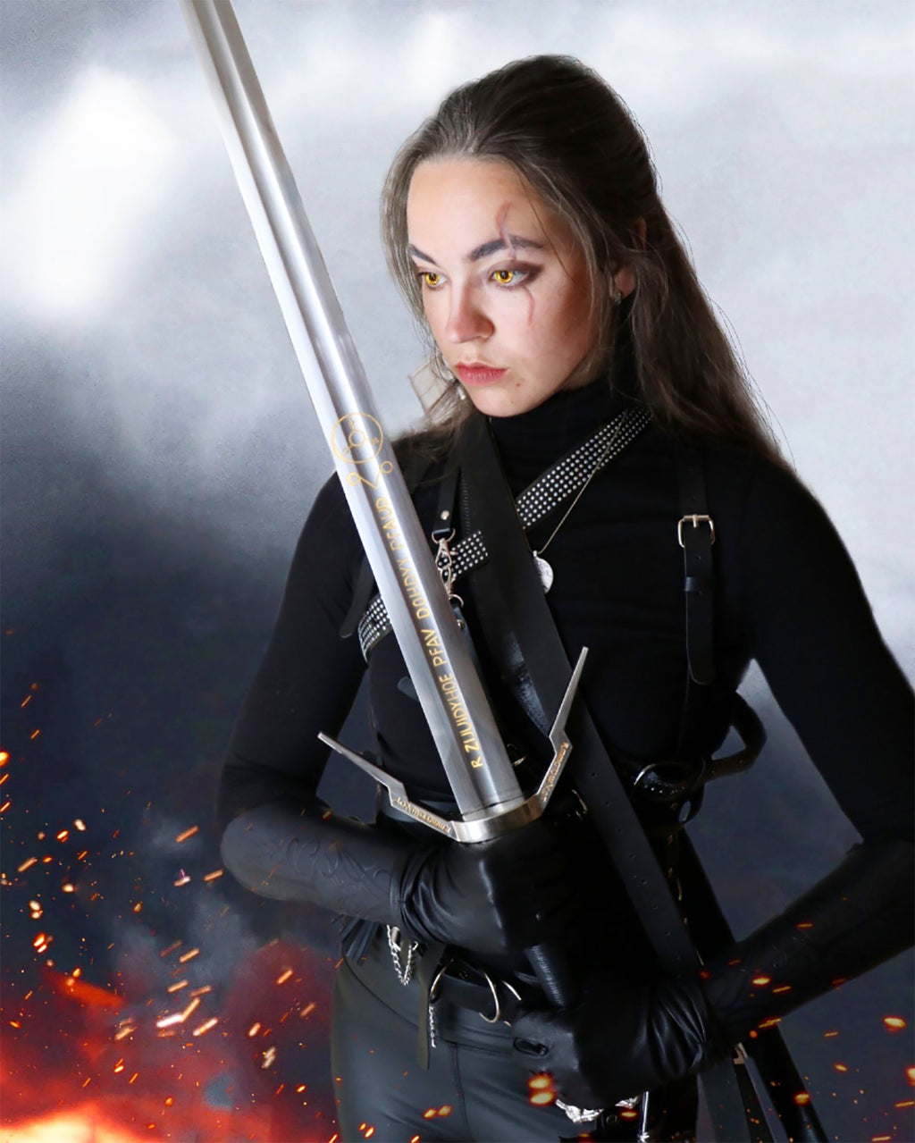 Productafbeelding Geralt van Rivia Zilveren Zwaard Replica met Schede voor Witcher Fans