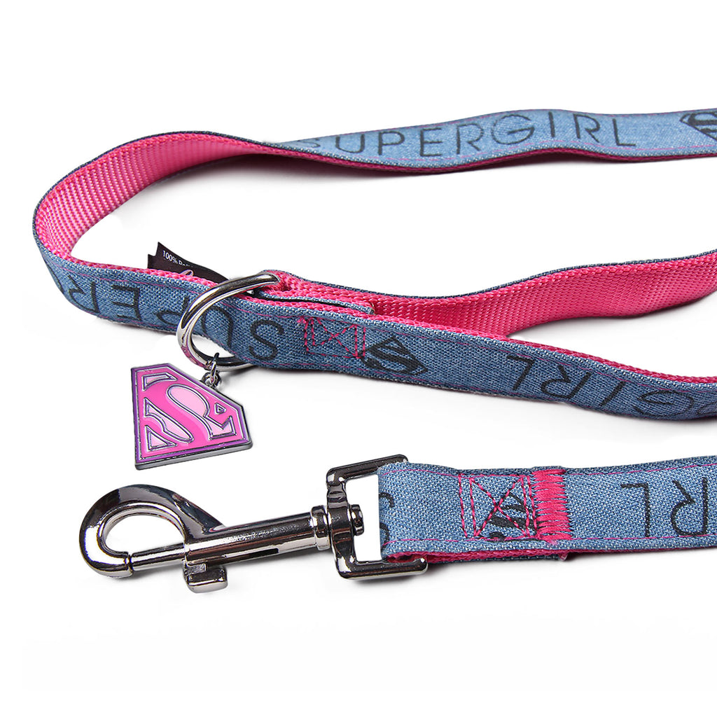 Productafbeelding Supergirl hondenriem roze-blauw