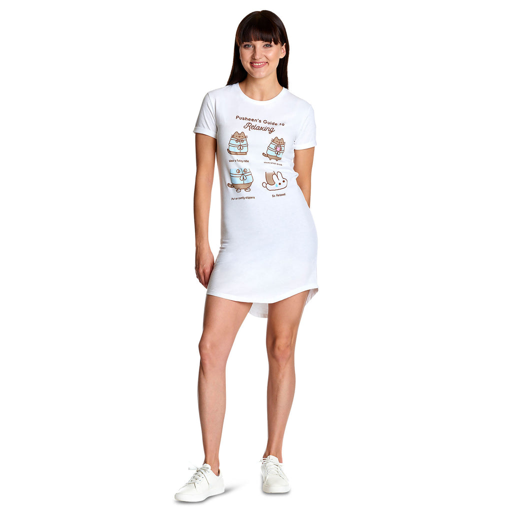 Productafbeelding Pusheen - Gids voor ontspannen Longshirt Dames wit