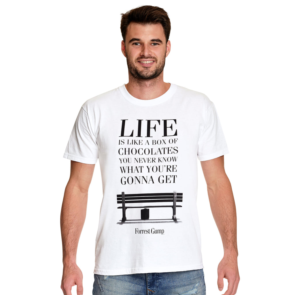 Productafbeelding Forrest Gump - Life Is Like a Box of Chocolates T-Shirt wit