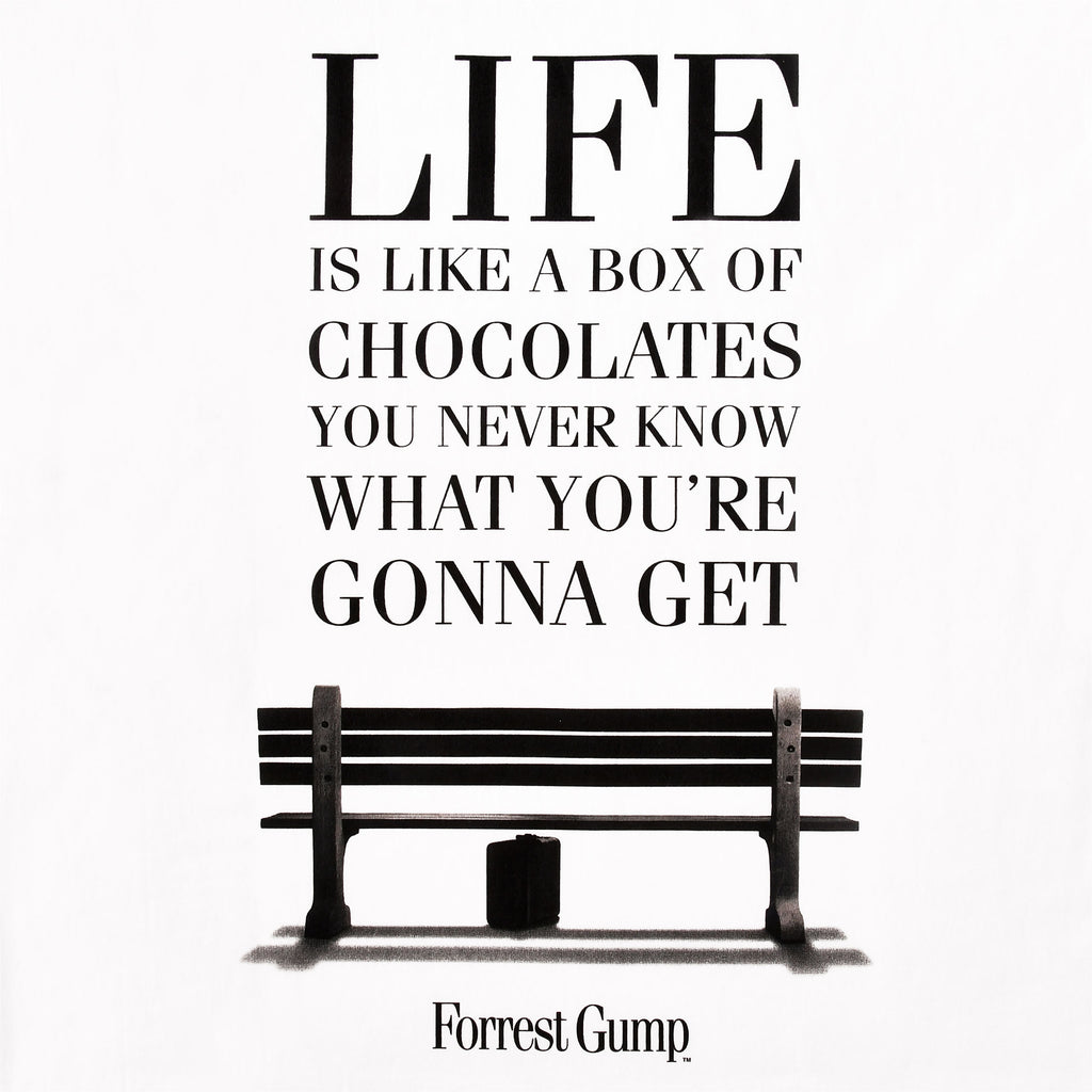 Productafbeelding Forrest Gump - Life Is Like a Box of Chocolates T-Shirt wit