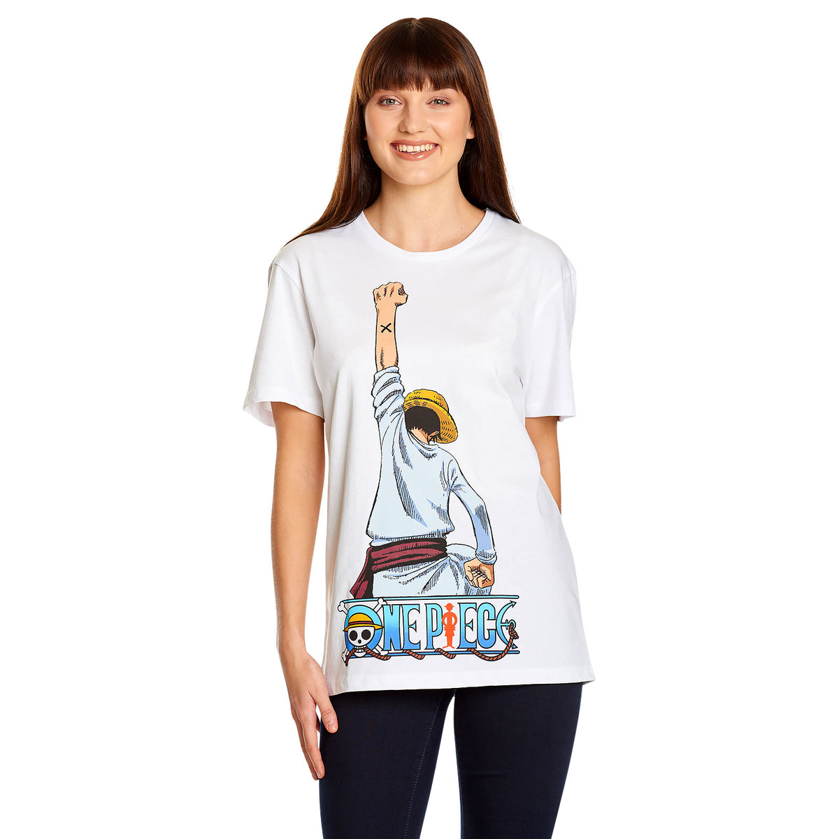 Productafbeelding One Piece - Ruffy Fight Pose T-Shirt wit