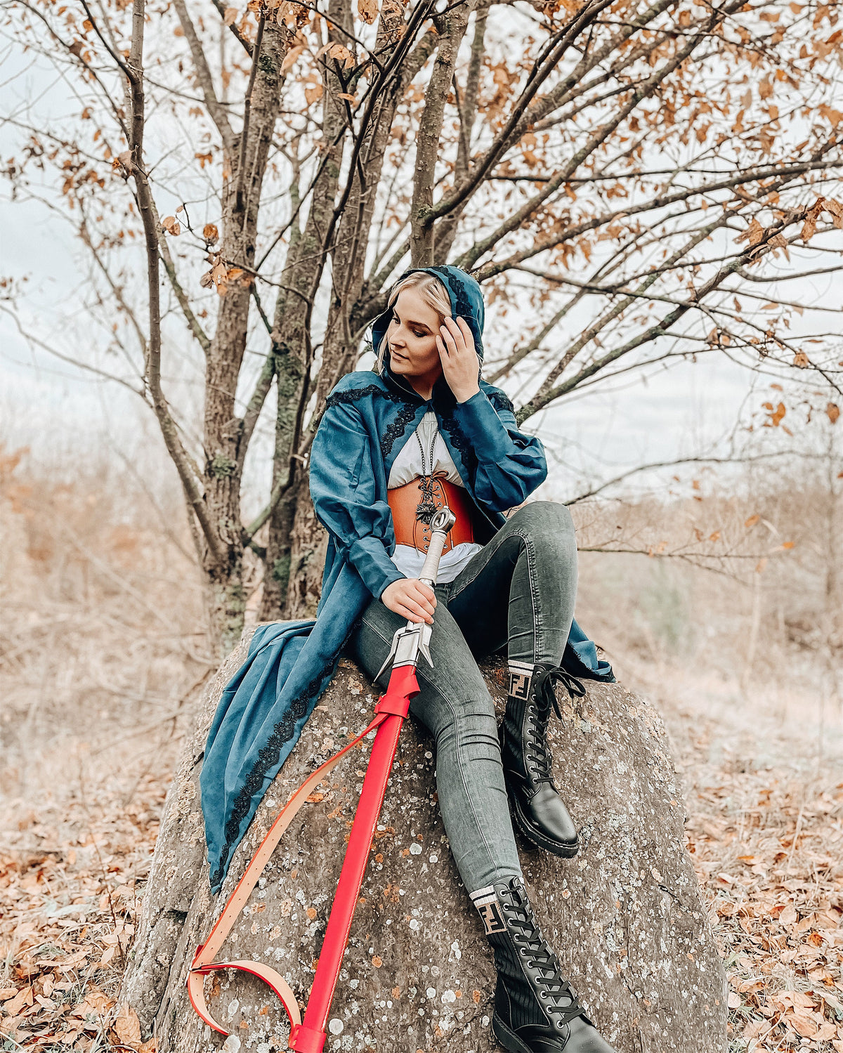 Productafbeelding Ciri Kostuum Jas Dames voor Witcher Fans Blauw