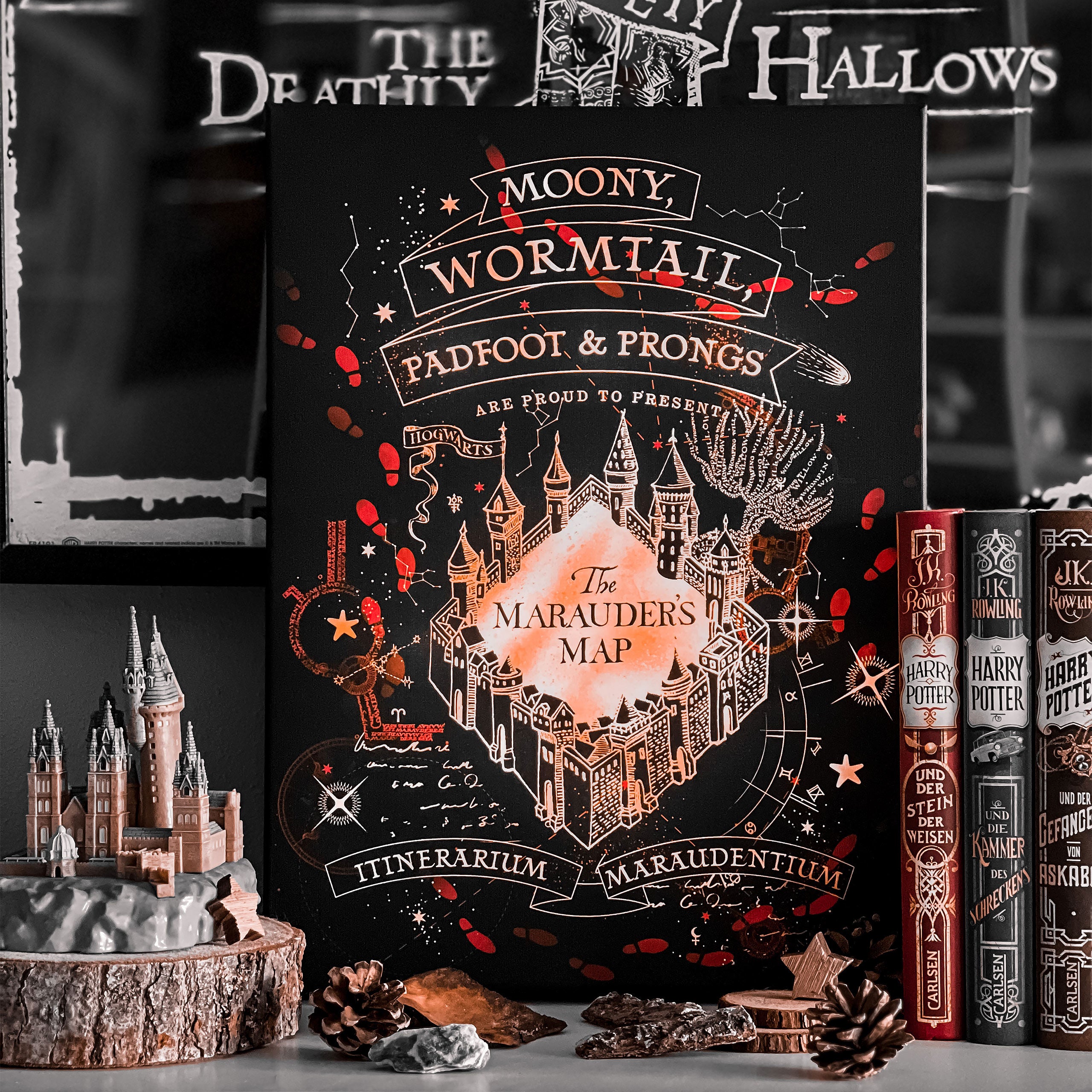 Productafbeelding Harry Potter - Marauder's Map Wandafbeelding met Licht