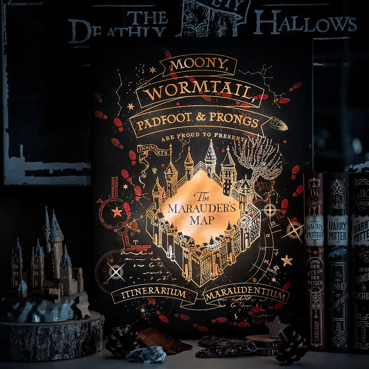Productafbeelding Harry Potter - Marauder's Map Wandafbeelding met Licht