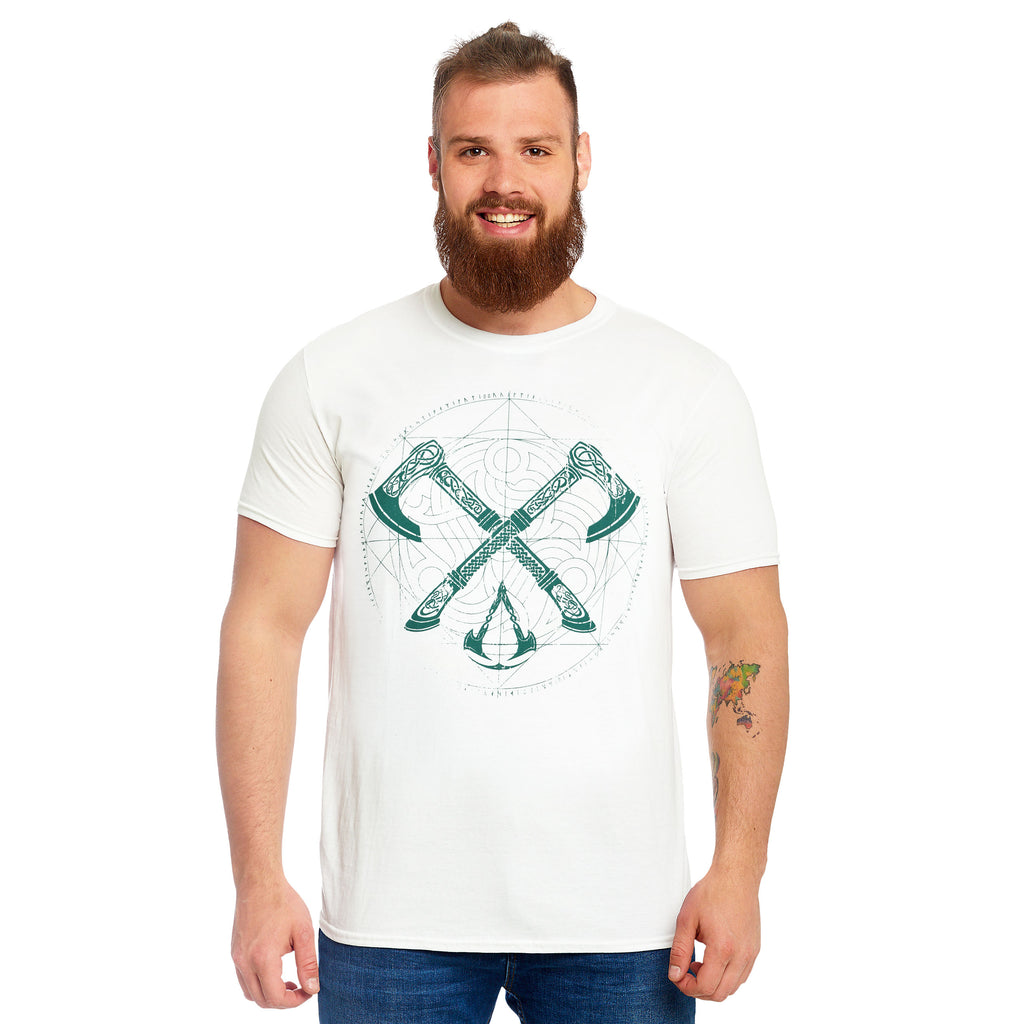 Productafbeelding Assassin's Creed - Valhalla Crossaxe T-shirt wit