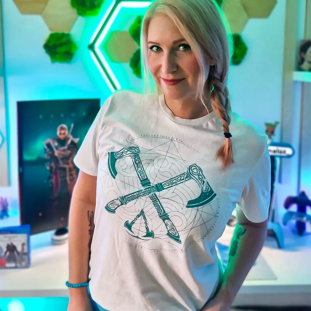 Productafbeelding Assassin's Creed - Valhalla Crossaxe T-shirt wit