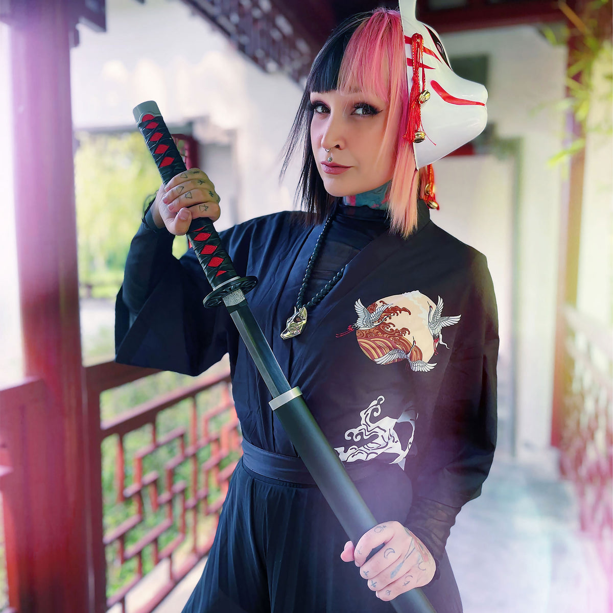 Productafbeelding Tanjiro Kamado Katana Replica met Schede voor Demon Slayer Fans