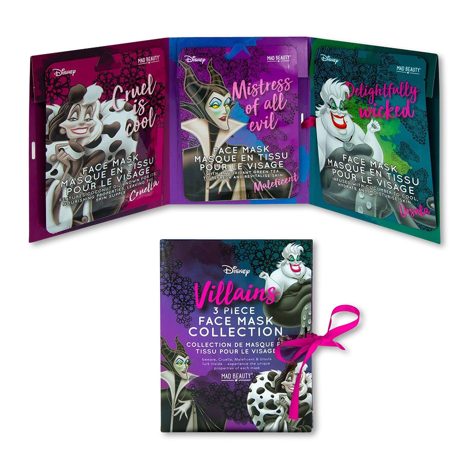 Productafbeelding Disney - Schurken Sheet Maskers Set van 3