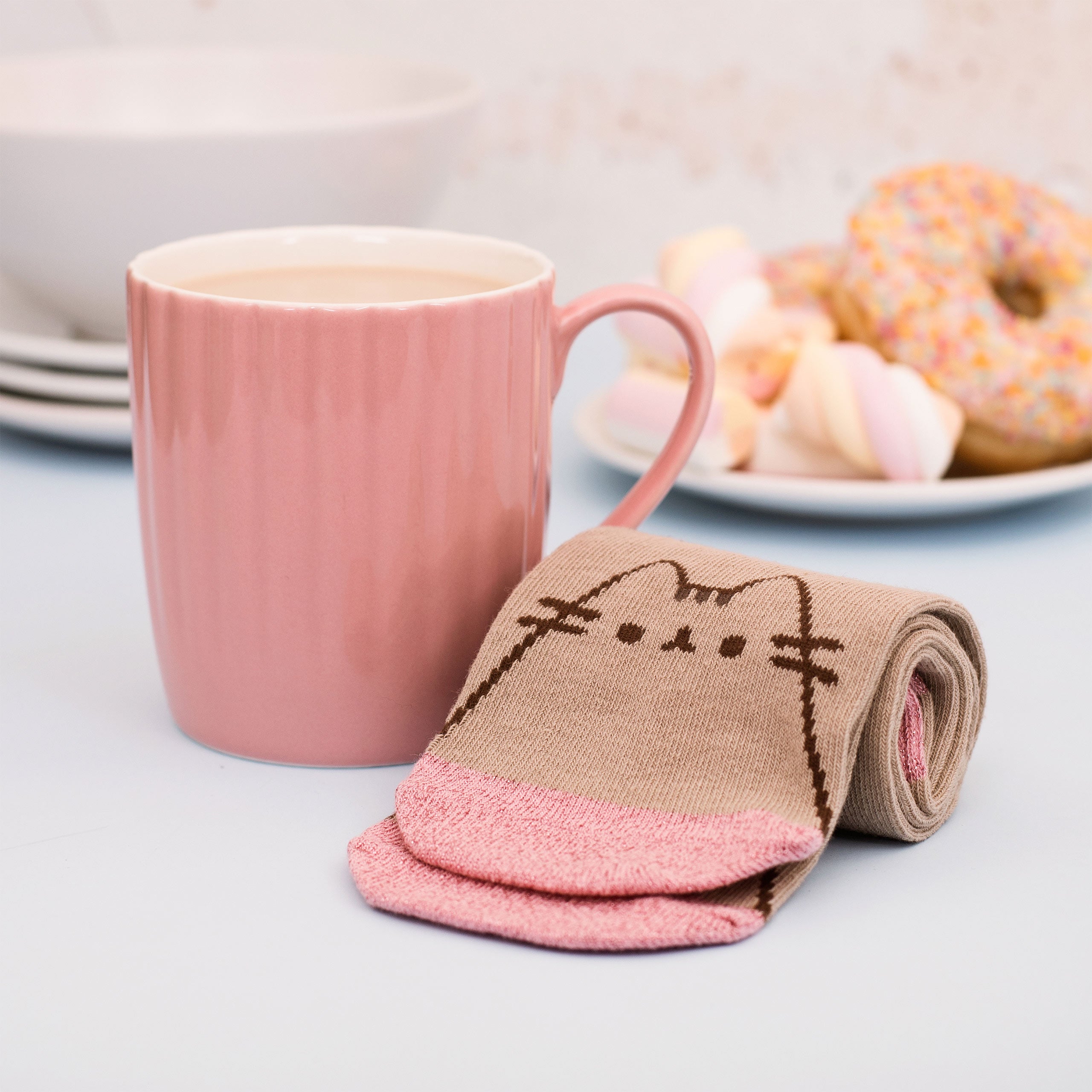 Productafbeelding Pusheen - Roze Poot Sokken en Beker