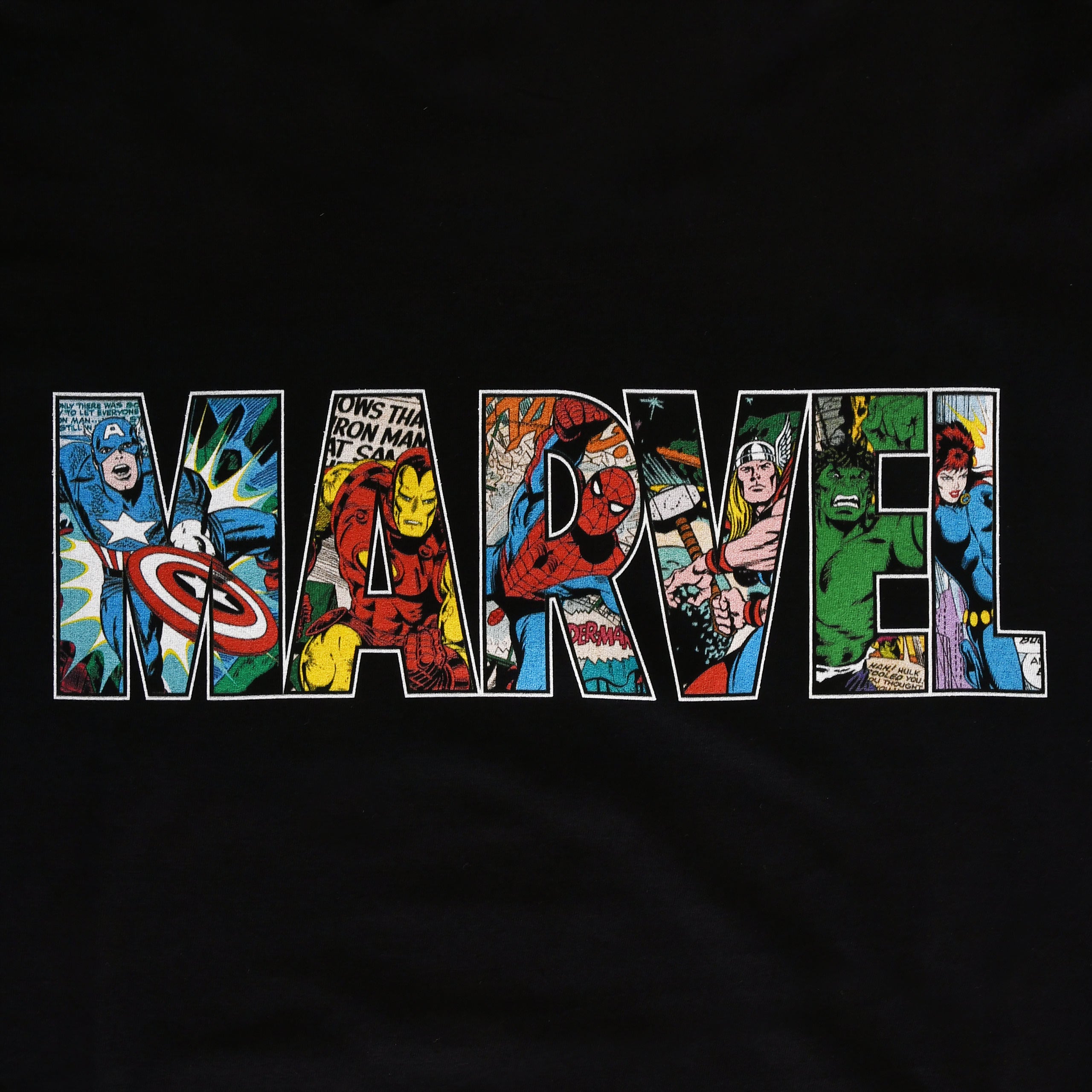 Productafbeelding Marvel - Comic Strip Logo T-shirt zwart