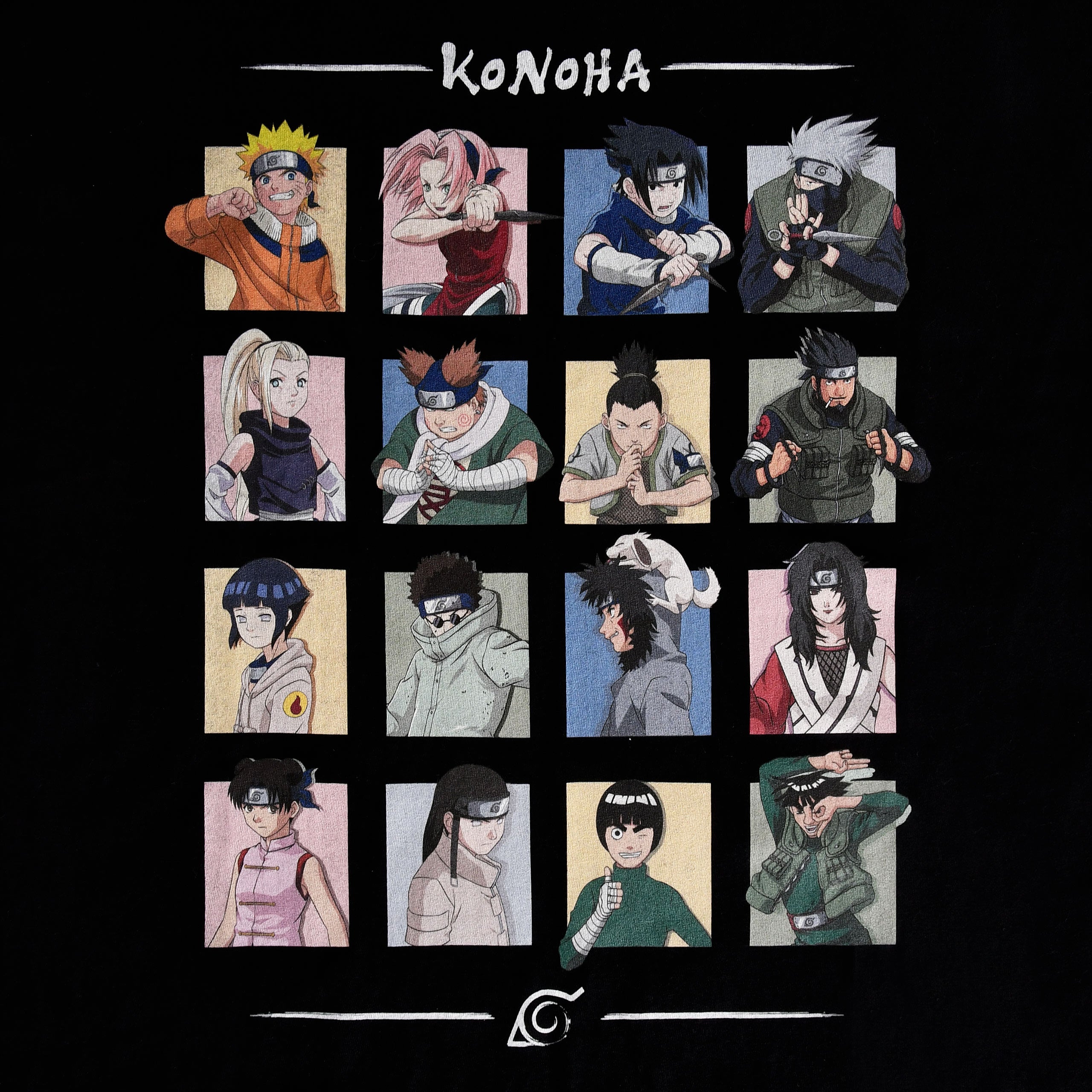 Productafbeelding Naruto - Characters of Konoha T-shirt zwart