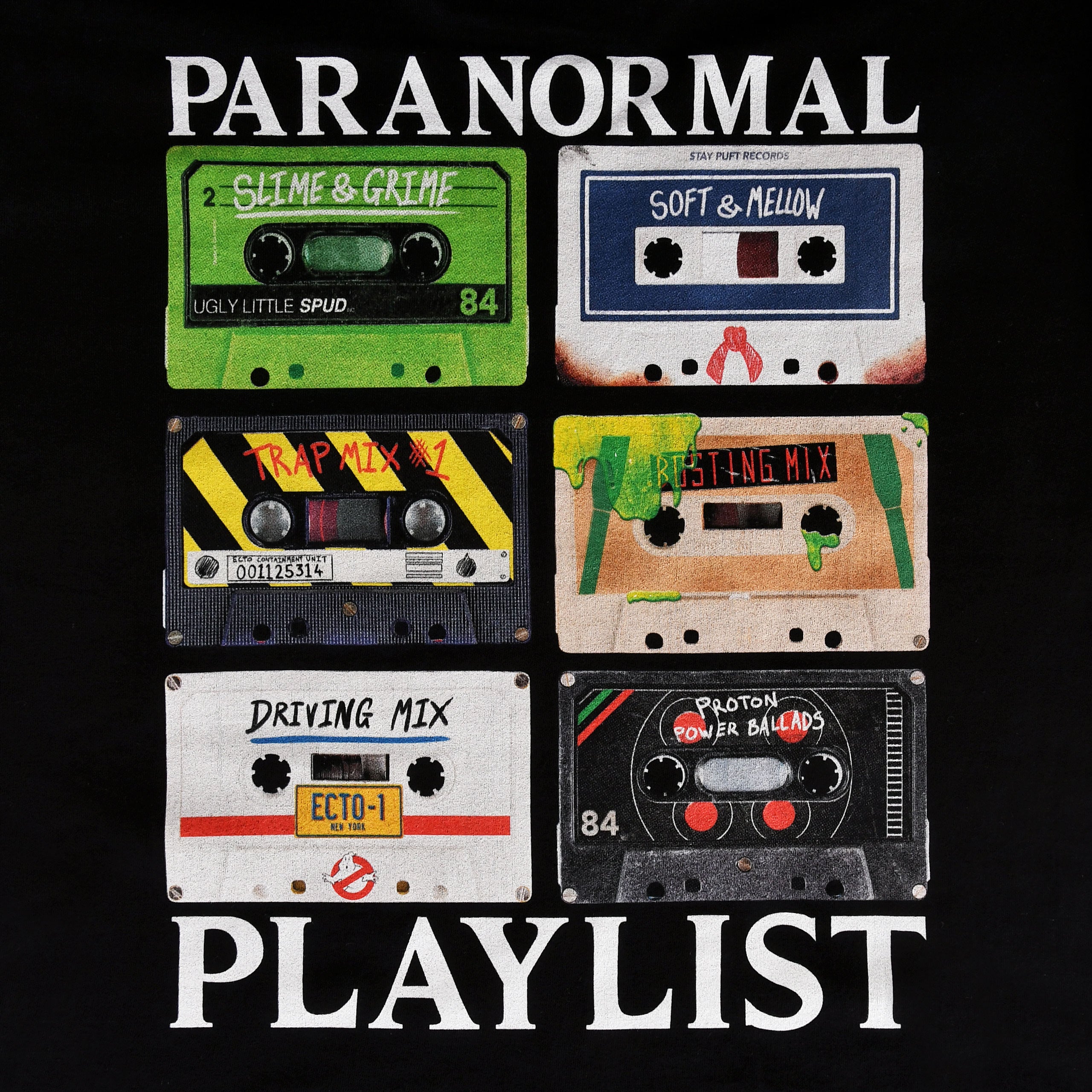 Productafbeelding Ghostbusters - Paranormal Playlist T-shirt Zwart