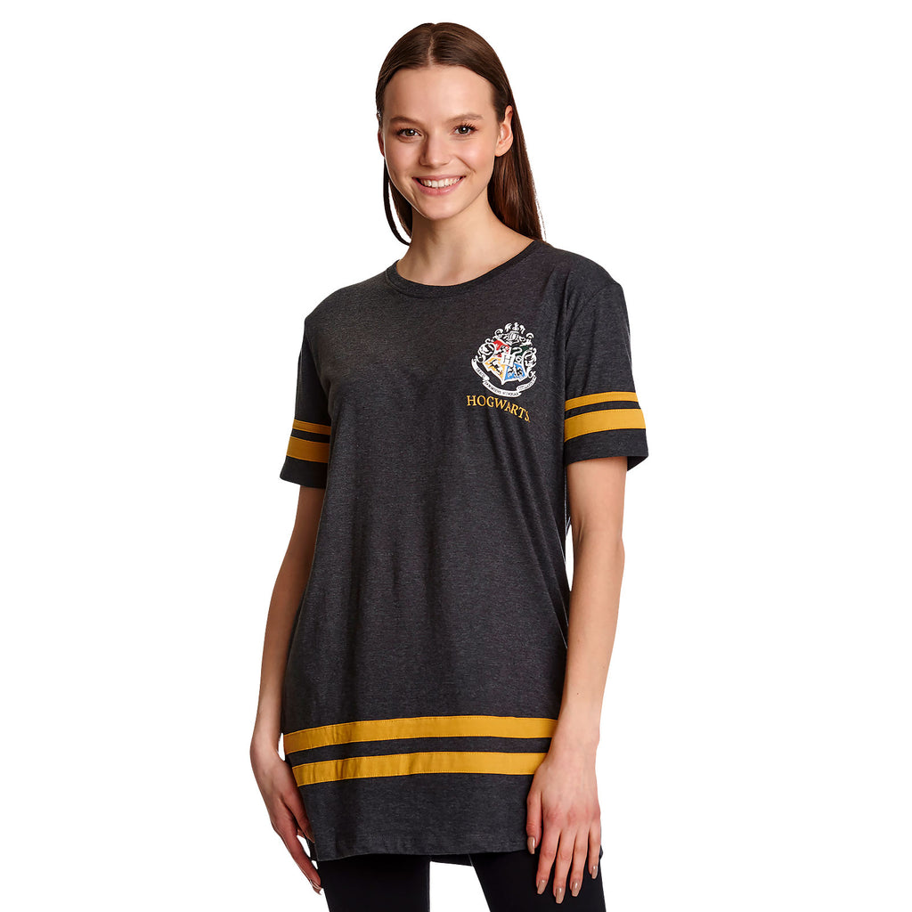 Productafbeelding Hufflepuff Zoeker Diggory Oversize Dames T-shirt Grijs - Harry Potter