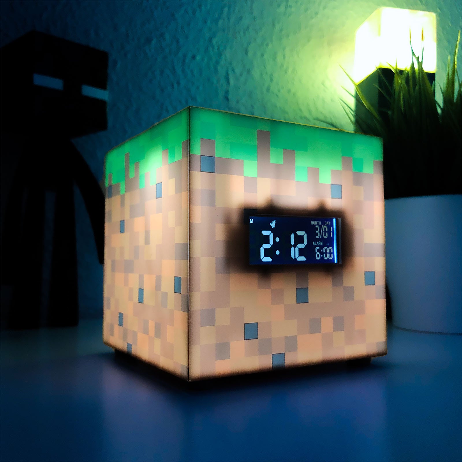 Productafbeelding Minecraft - Grasblok Wekker met Licht