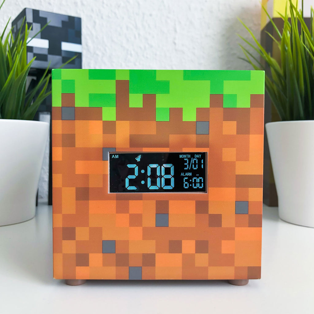Productafbeelding Minecraft - Grasblok Wekker met Licht