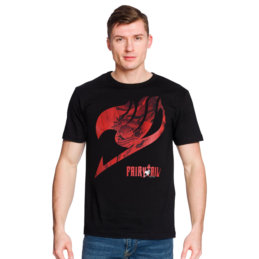 Productafbeelding Fairy Tail - Logo met Natsu T-shirt zwart
