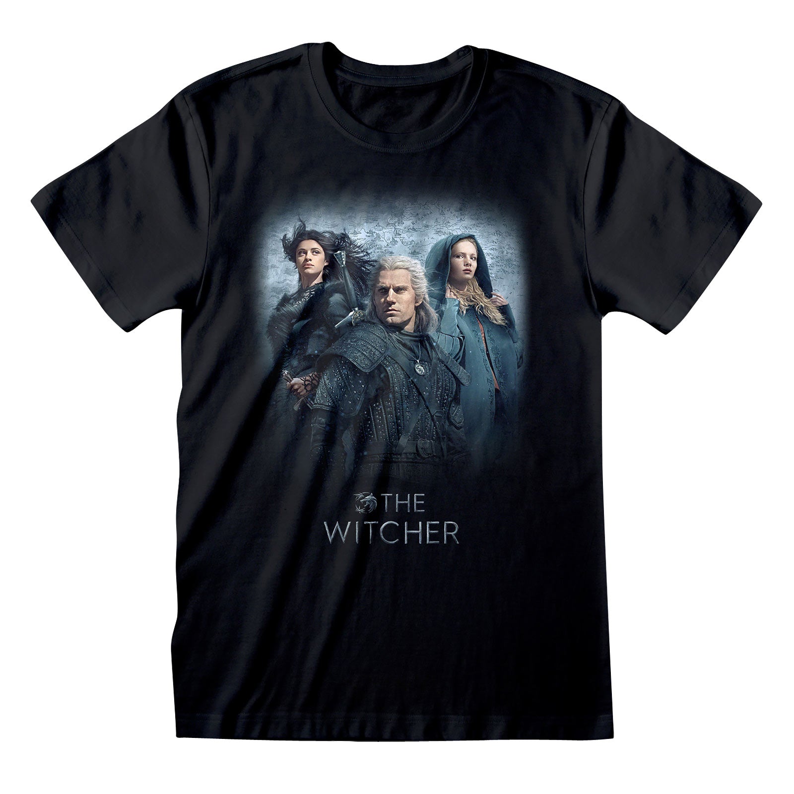 Productafbeelding Witcher - Geralt Yennefer en Ciri Dames T-Shirt Zwart