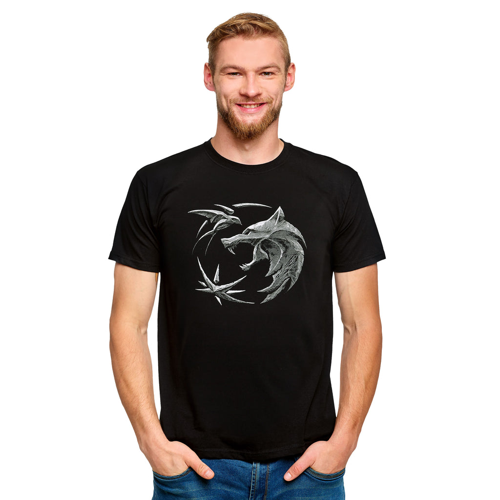 Productafbeelding Witcher - Wolf Embleem T-Shirt Zwart