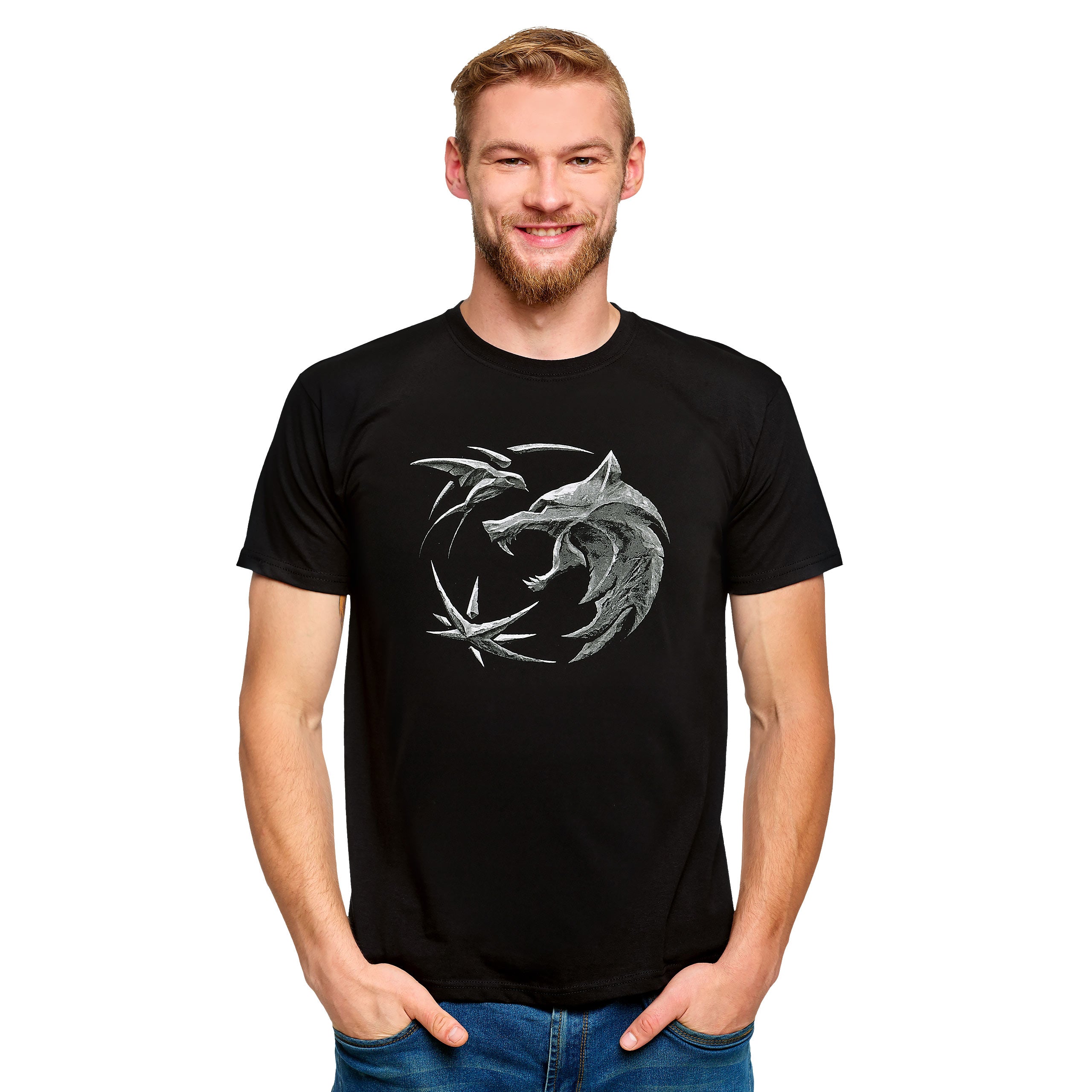 Productafbeelding Witcher - Wolf Embleem T-Shirt Zwart