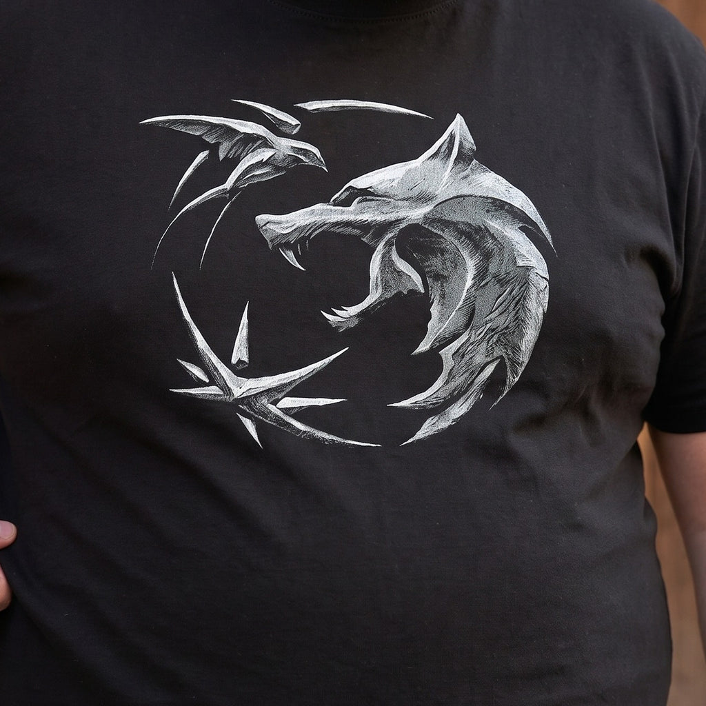 Productafbeelding Witcher - Wolf Embleem T-Shirt Zwart