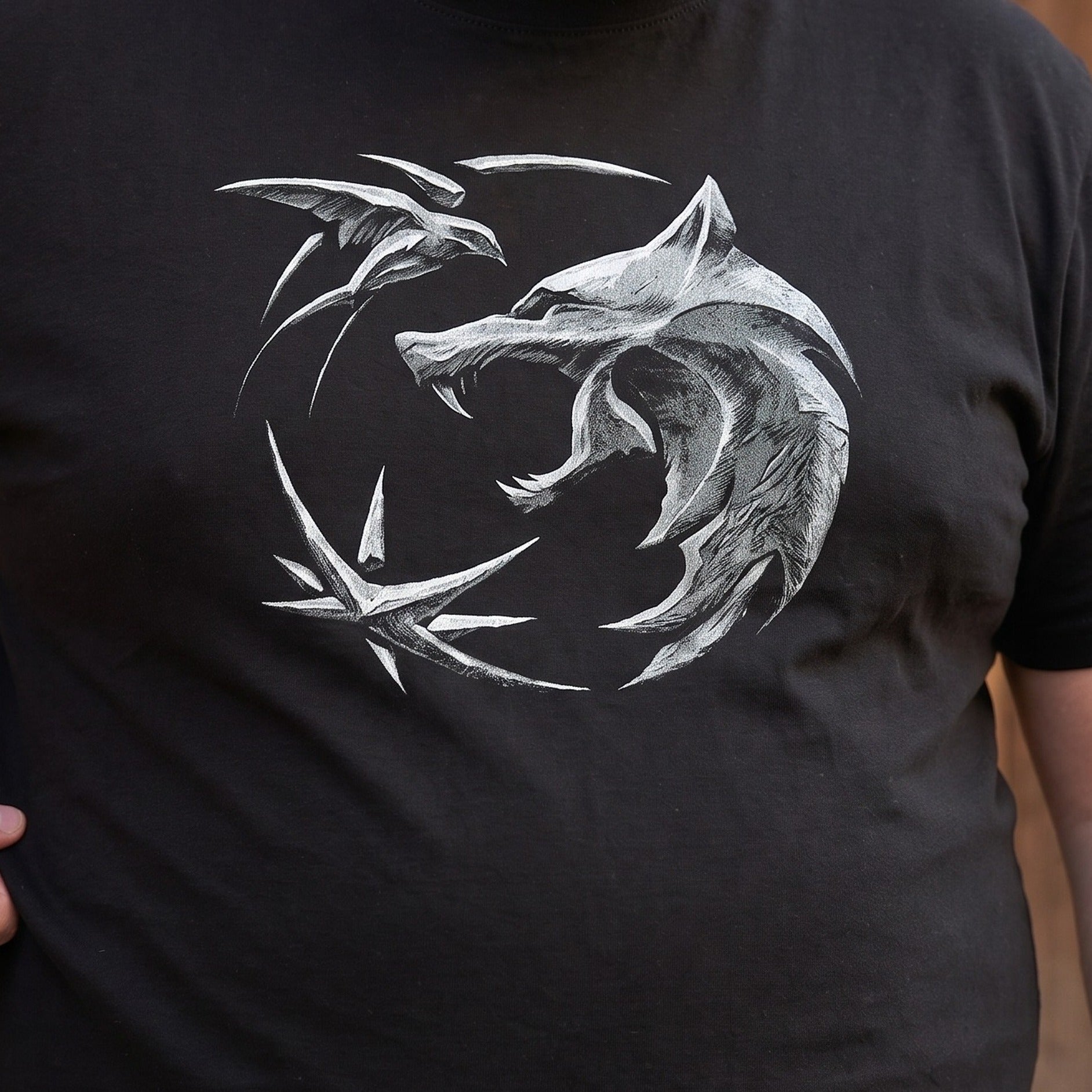 Productafbeelding Witcher - Wolf Embleem T-Shirt Zwart