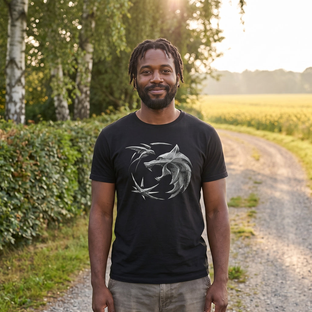 Productafbeelding Witcher - Wolf Embleem T-Shirt Zwart