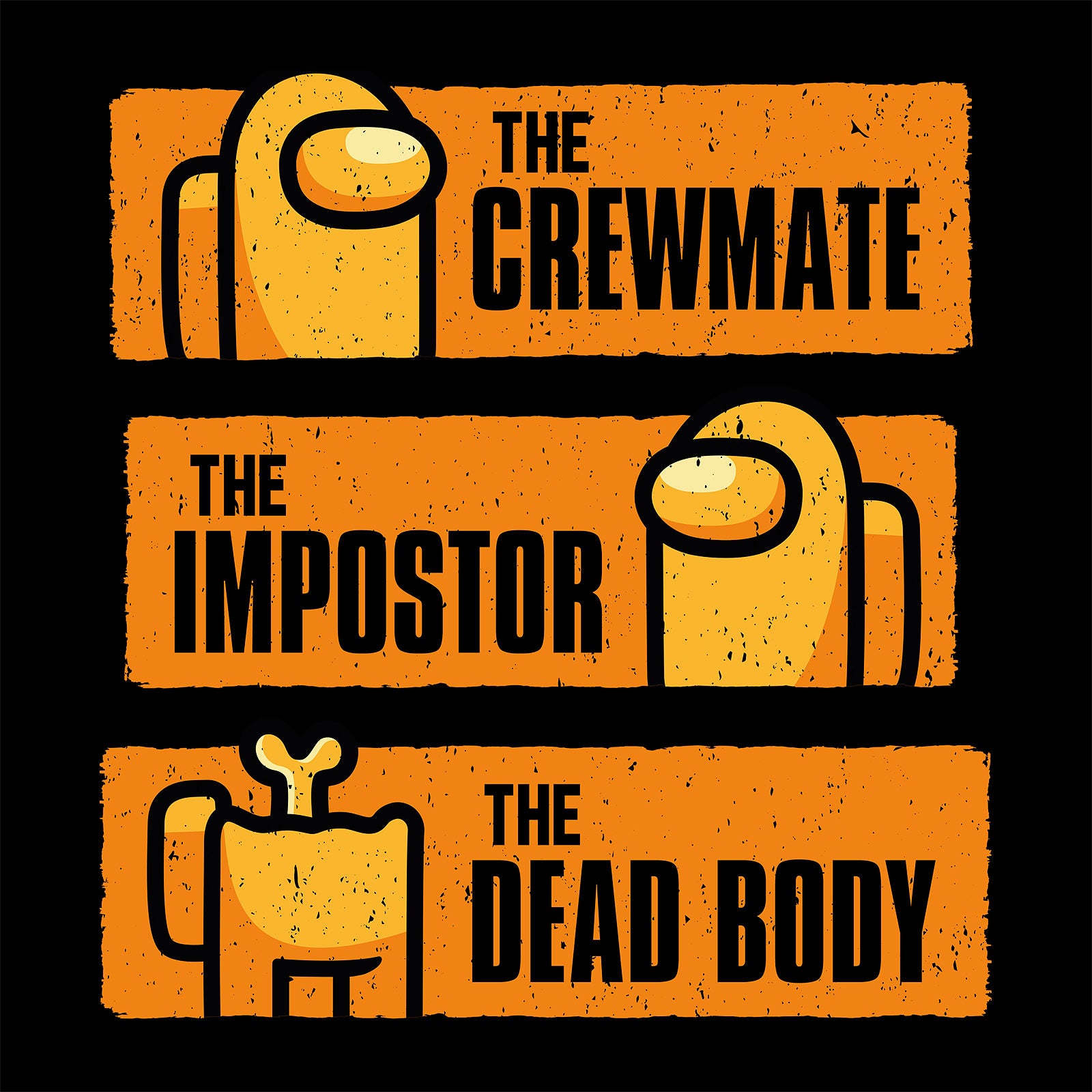 Productafbeelding Impostor From Life To Death T-shirt voor Among Us Fans Zwart