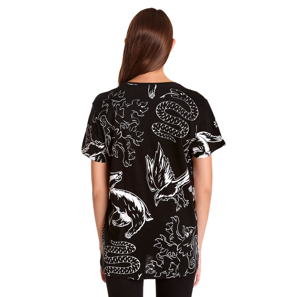Productafbeelding Harry Potter - Zwart en Wit Huizen Wapen T-Shirt