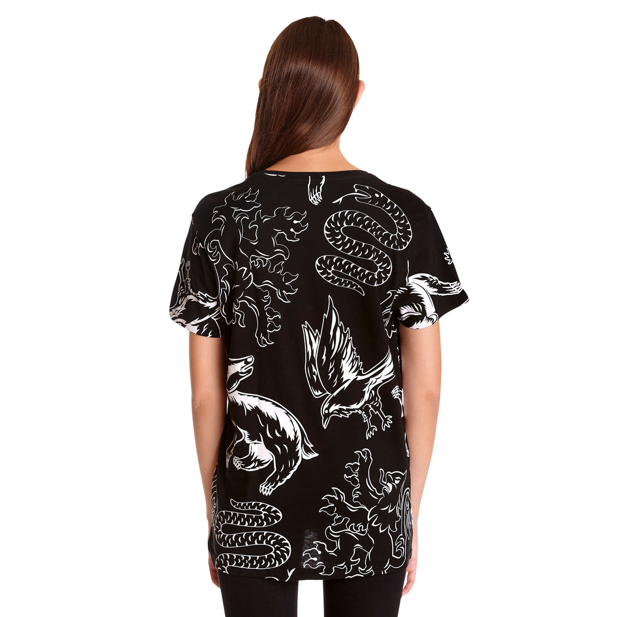 Productafbeelding Harry Potter - Zwart en Wit Huizen Wapen T-Shirt
