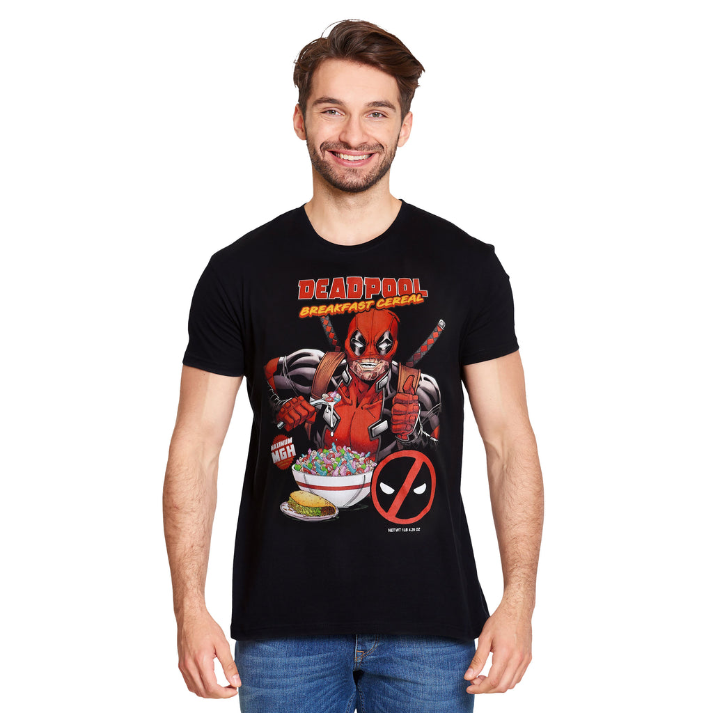 Productafbeelding Deadpool - Ontbijtgranen T-shirt zwart