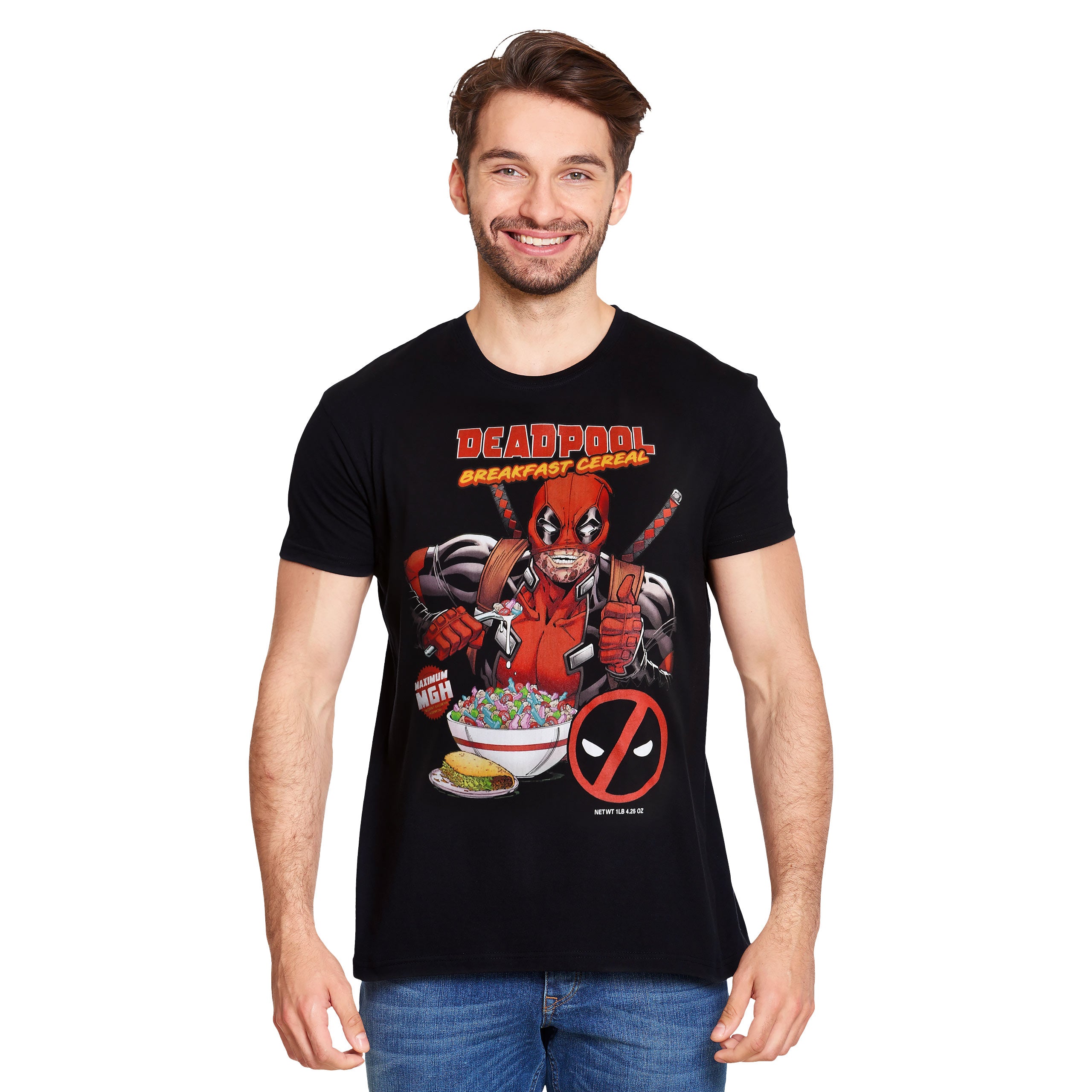 Productafbeelding Deadpool - Ontbijtgranen T-shirt zwart