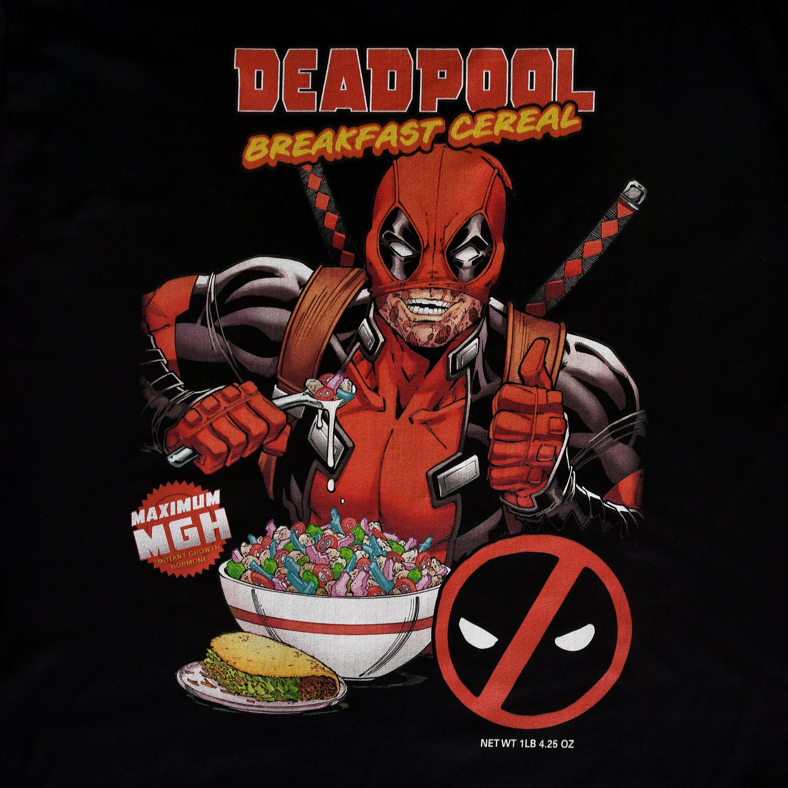 Productafbeelding Deadpool - Ontbijtgranen T-shirt zwart