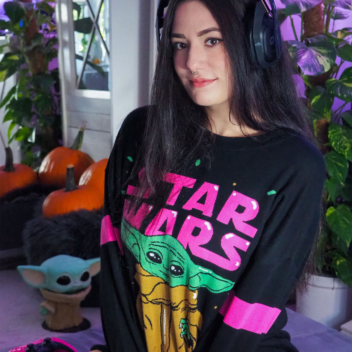 Productafbeelding Grogu Oversize Trui Zwart - Star Wars The Mandalorian