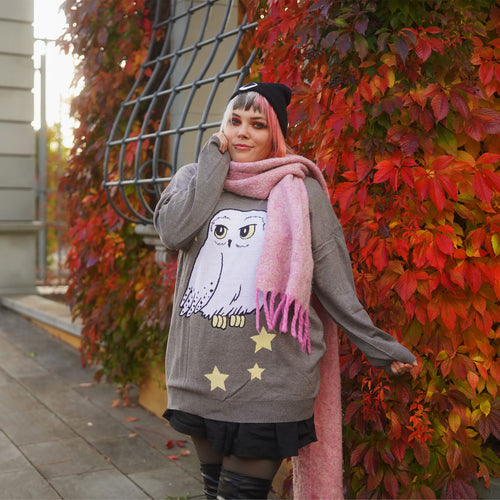 Productafbeelding Harry Potter - Hedwig oversized trui grijs