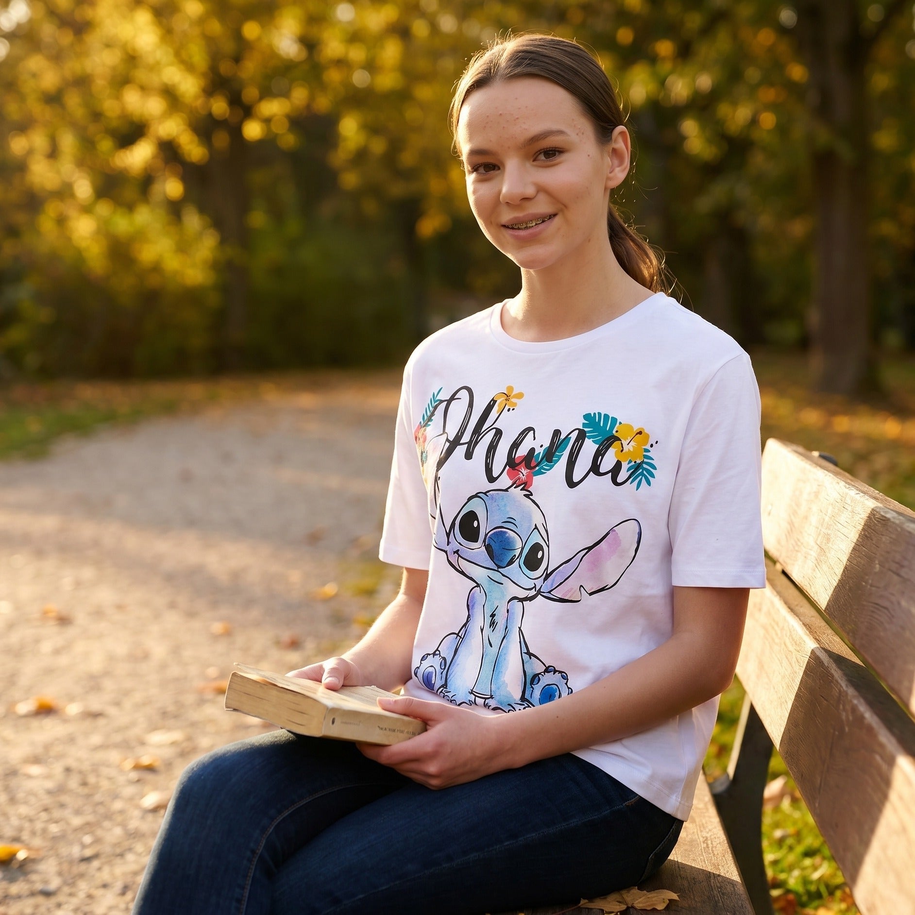 Productafbeelding Lilo & Stitch - Ohana Dames T-shirt Wit