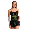 Productafbeelding Loki - Logo Pyjama Dames kort met kant zwart