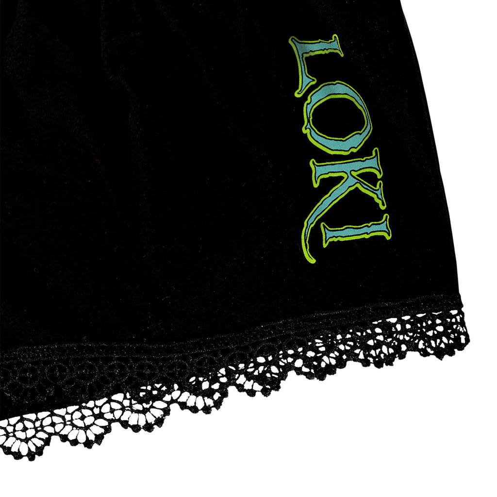 Productafbeelding Loki - Logo Pyjama Dames kort met kant zwart