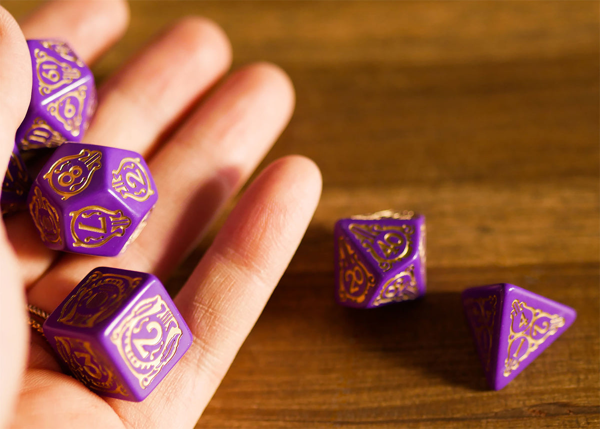Productafbeelding Witcher - Dandelion Burggraaf de Lettenhove RPG Dobbelset 7-delig met Verzamelmunt