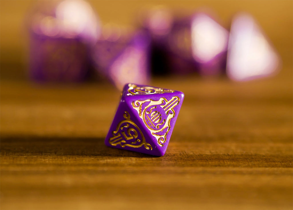 Productafbeelding Witcher - Dandelion Burggraaf de Lettenhove RPG Dobbelset 7-delig met Verzamelmunt