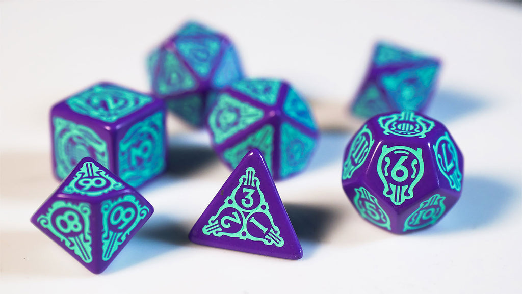 Productafbeelding Witcher - Dandelion Halve Eeuw van Poëzie RPG Dobbelsteen Set 7-delig met Verzamelmunt