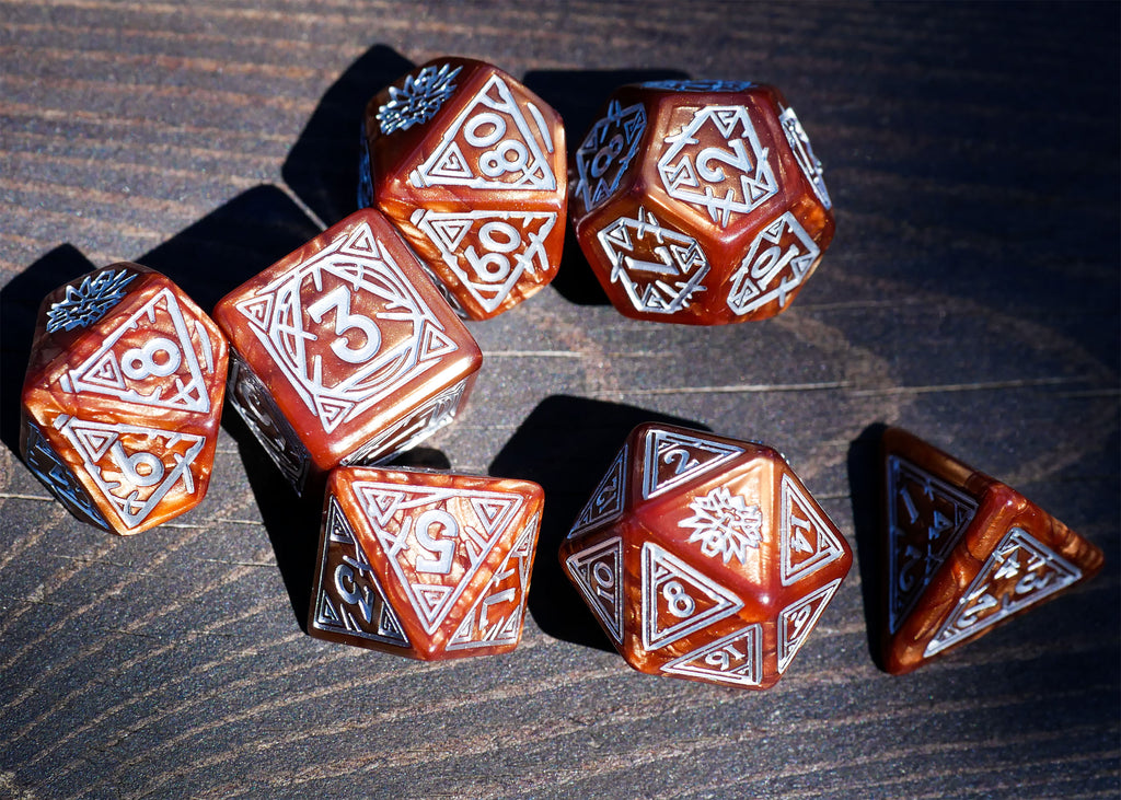 Productafbeelding Witcher - Geralt Monster Slayer RPG Dobbelset 7-delig met verzamelmunt