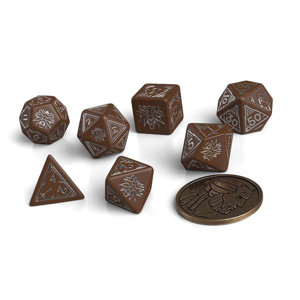 Productafbeelding Witcher - Geralt Roach's Companion RPG Dobbelstenenset 7-delig met verzamelaarsmunt